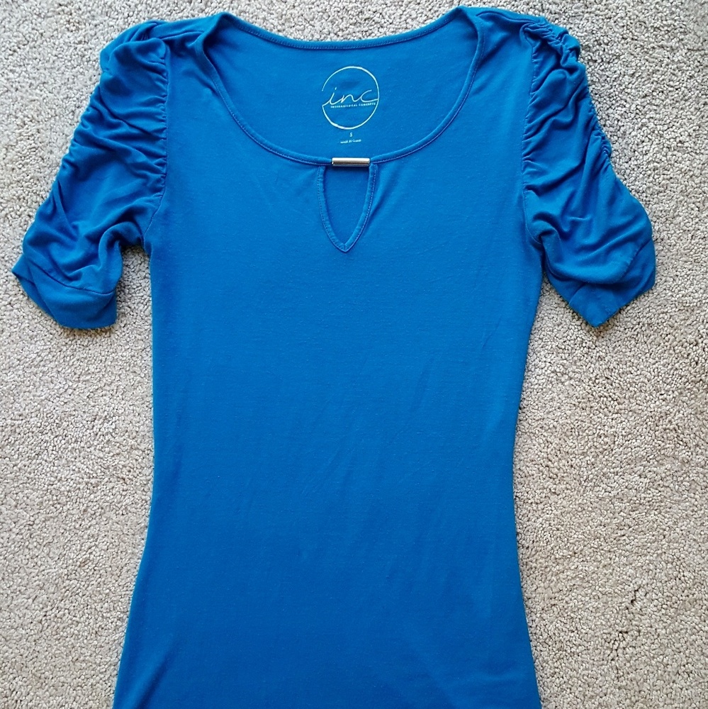 INC short sleeve keyhole blouse